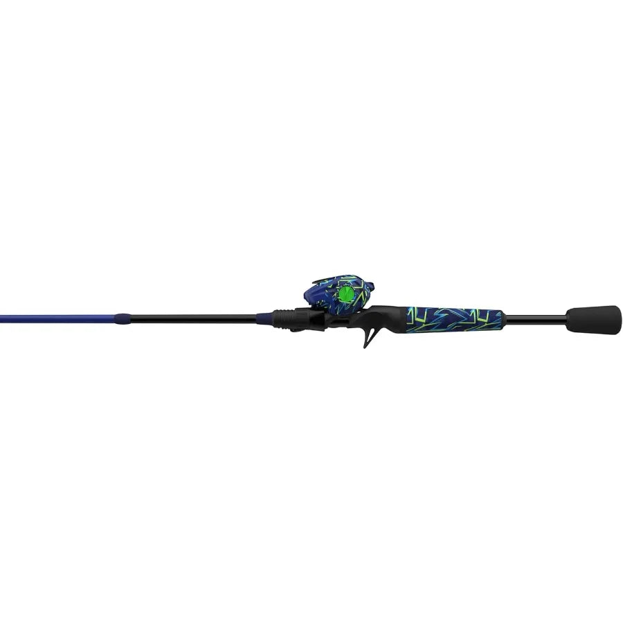 Roam Baitcast Reel and Fishing Rod Combo 6Foot 6Inch 2Piece Fiberglass Rod with SplitGrip MaxTac Rod Handle Lightweight G