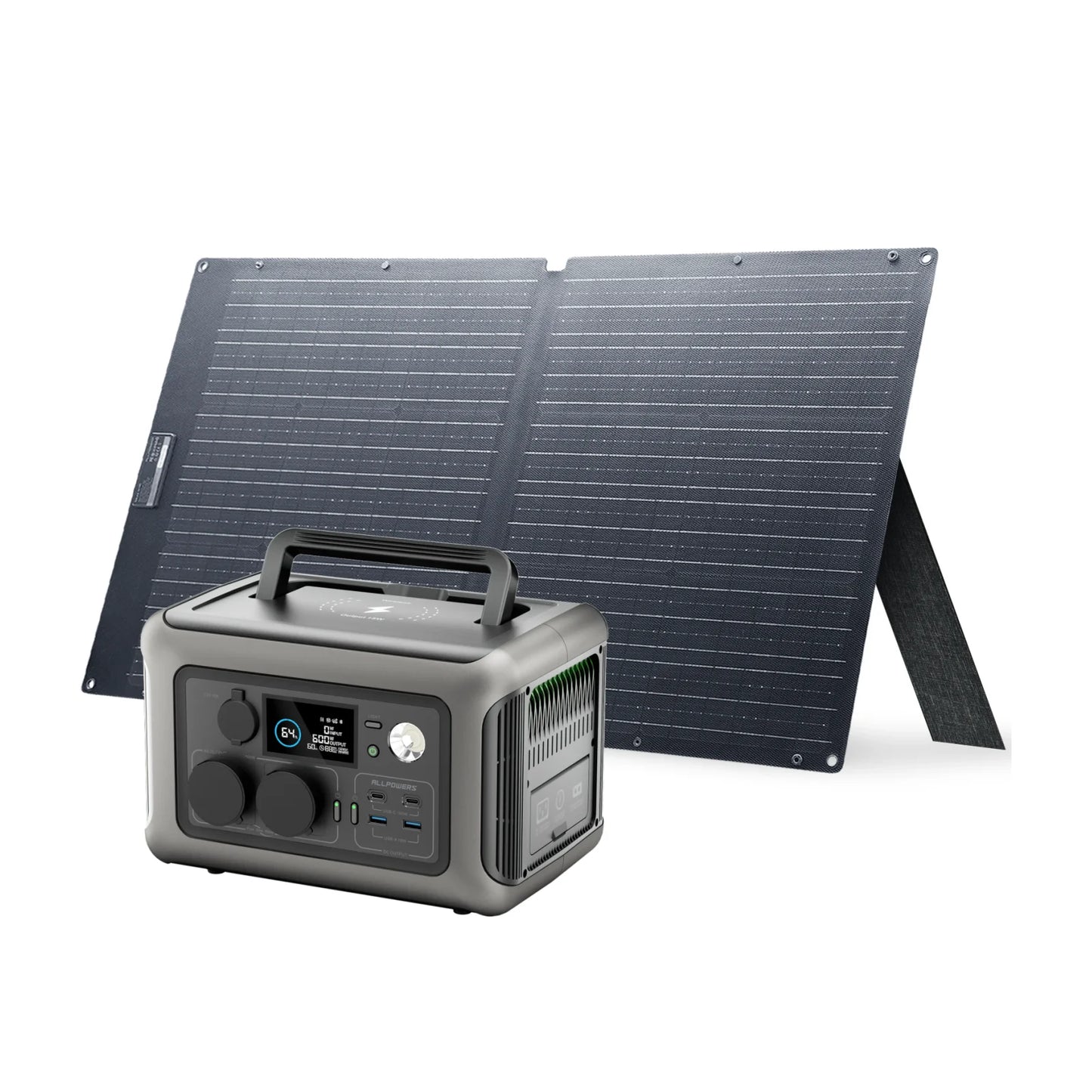 ALLPOWERS R600 Solar Generator with SolarPanel (Optional), 600W 299Wh LiFePO4 Portable Power Station with Solar Charger for Camp