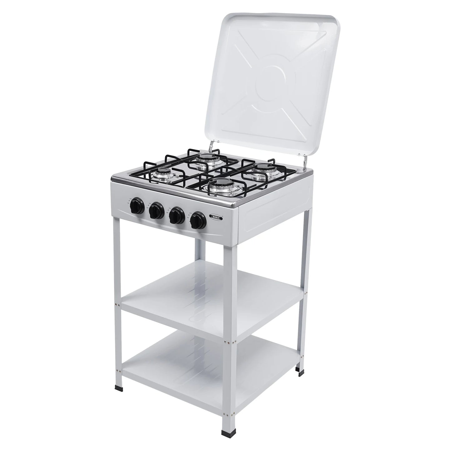 4 Burners Gas Stove Propane Removable Smokeless Barbecue Grill Portable BBQ Grill w/Movable Storage Bracket