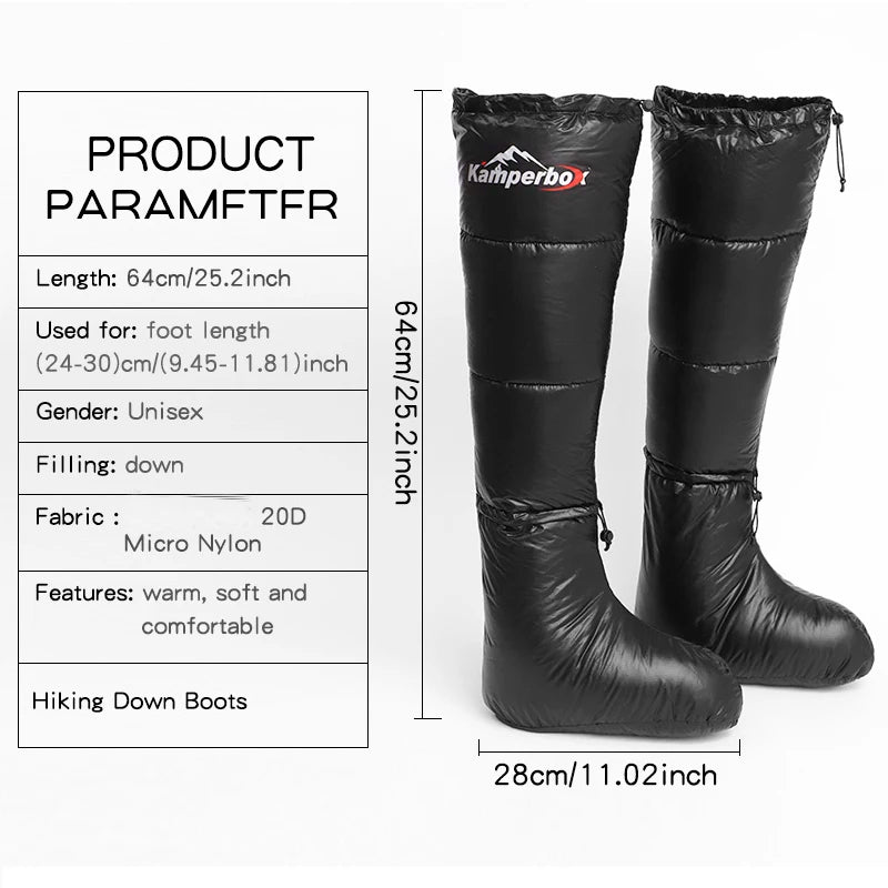 Camping Down Socks Down Booties Sleeping Bag Socks Down Boots Camping Sleeping Boots Kamperbox Sleeping Bag Down Booty