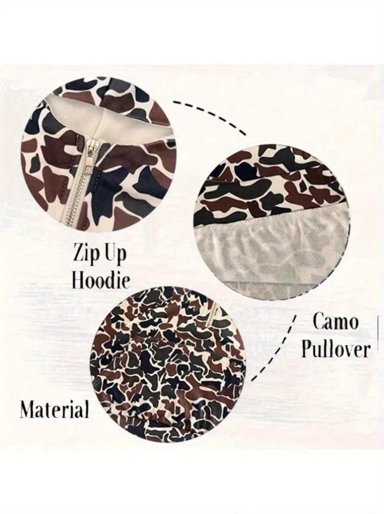 Women's Camo Print Half-Zip Pullover Jacket - Casual Outdoor Wear