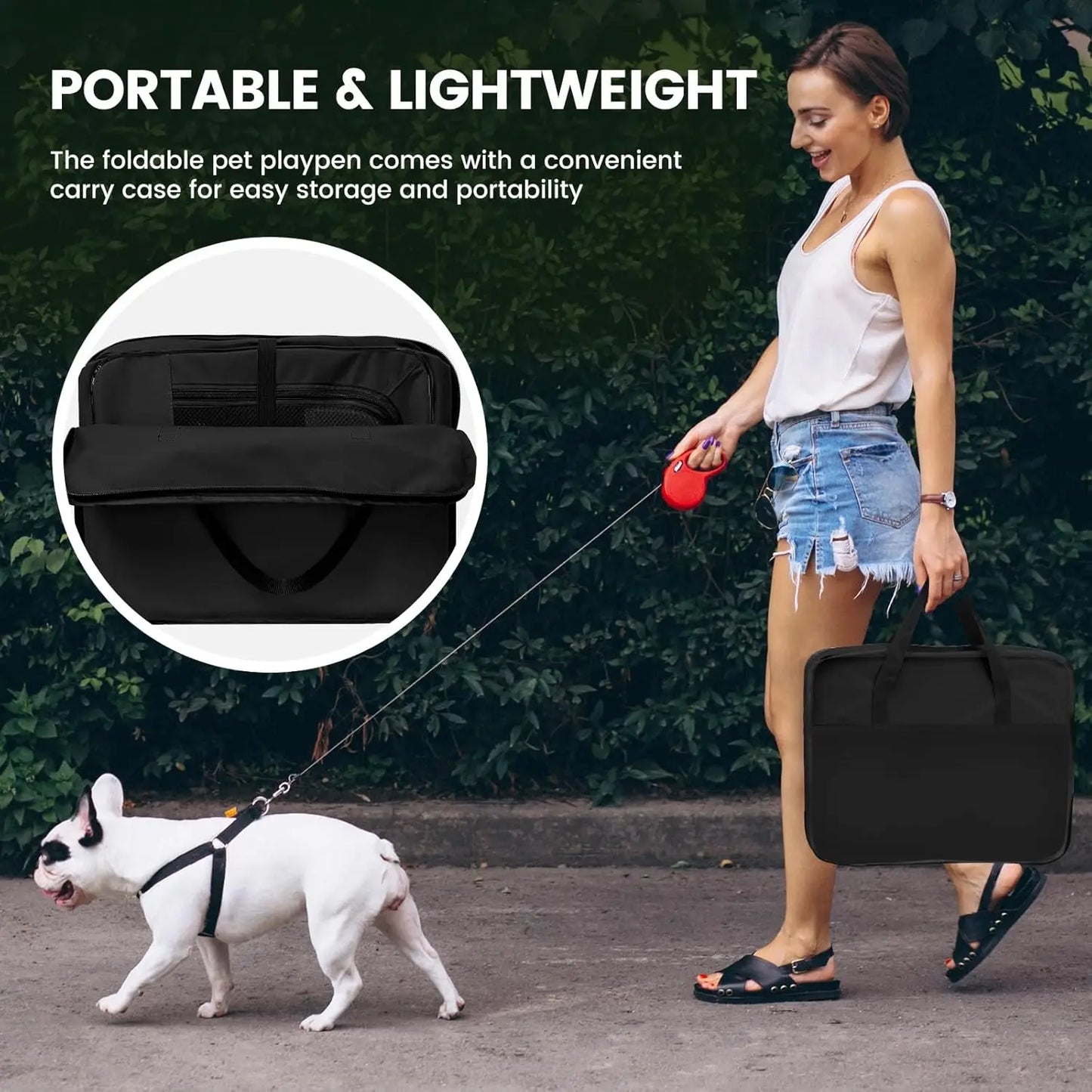 Portable Foldable Pet Playpen for Dogs Cats Rabbits, Indoor Outdoor Travel Camping Black Small