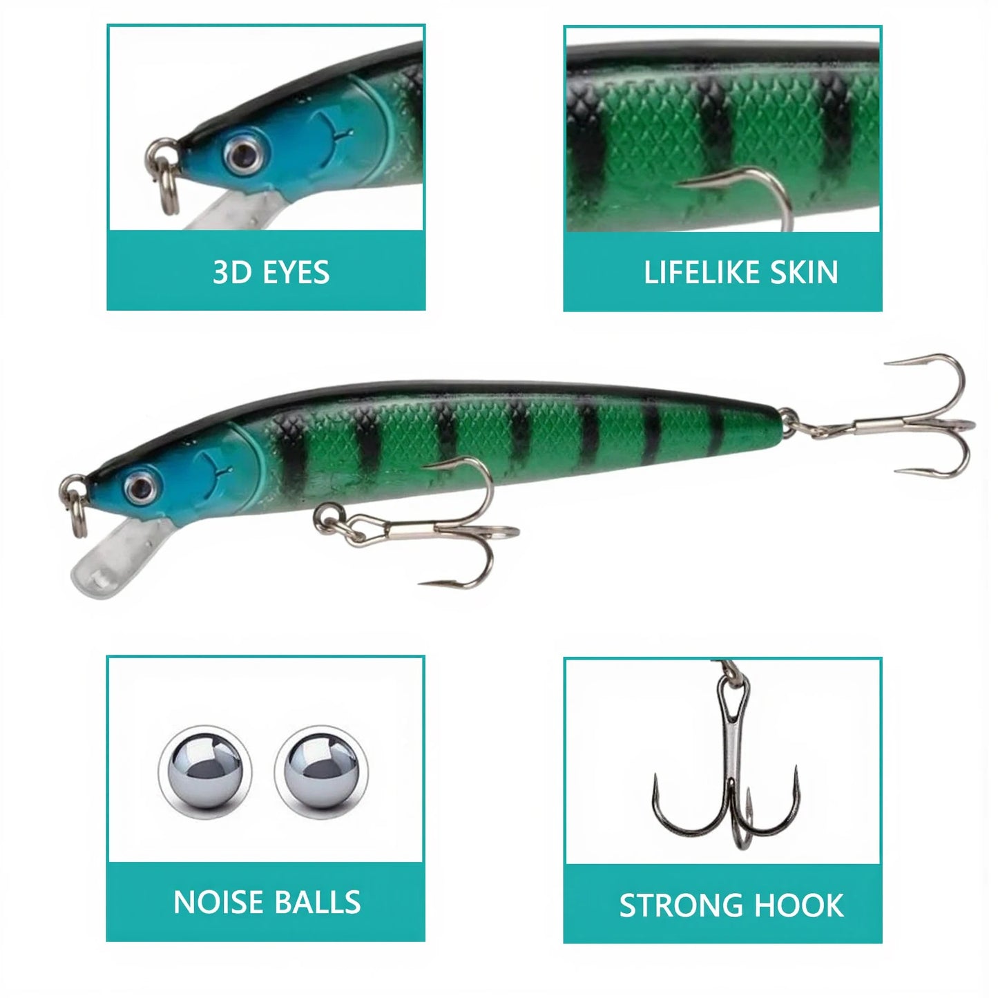 10Pcs Long Tail Minnow Fishing Lure 10cm 9g Floating Hard Bait Artificial Wobbler Crankbait 3D Eye Carp Perch Fishing Tackles