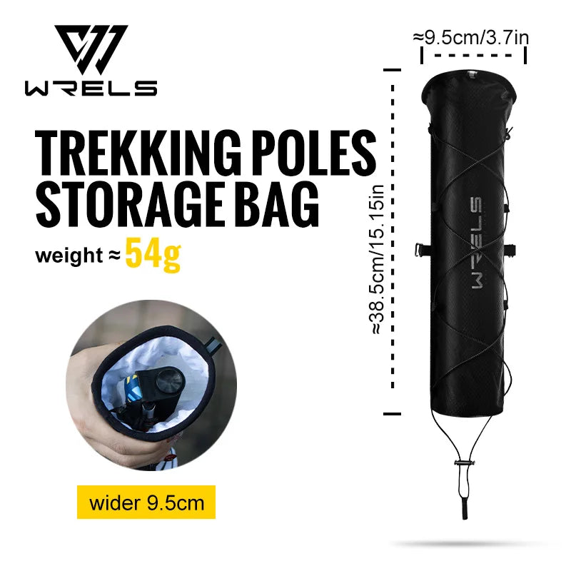 WRELS Trekking Poles Bag Hiking Poles Bag Lightweight Waterproof Portable Fish Bone Pocket Opening Tightening Buggy Bag Cane Bag