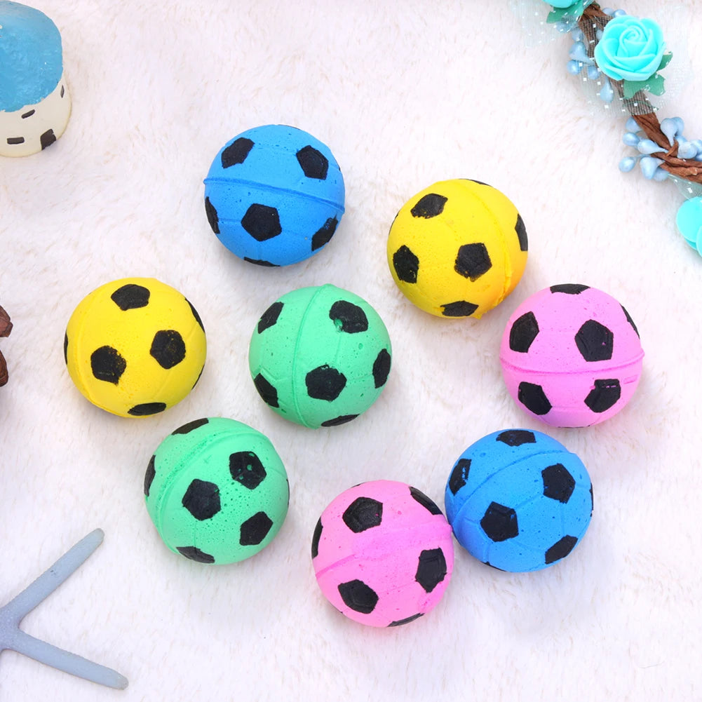 12pcs Pet Interactive Toy Ball Cut Soft Mini Dog Fumble Fetch Ball Fun Cat Teasing Balls Random Color Outdoor Entertainment Toys
