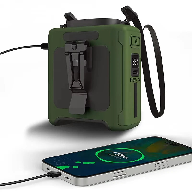 10000mAh Waist Fan with 5 Speeds & Light 40H Hands-Free Wearable Neck Fan for Outdoor Jobsite Travel Long Time for Camping