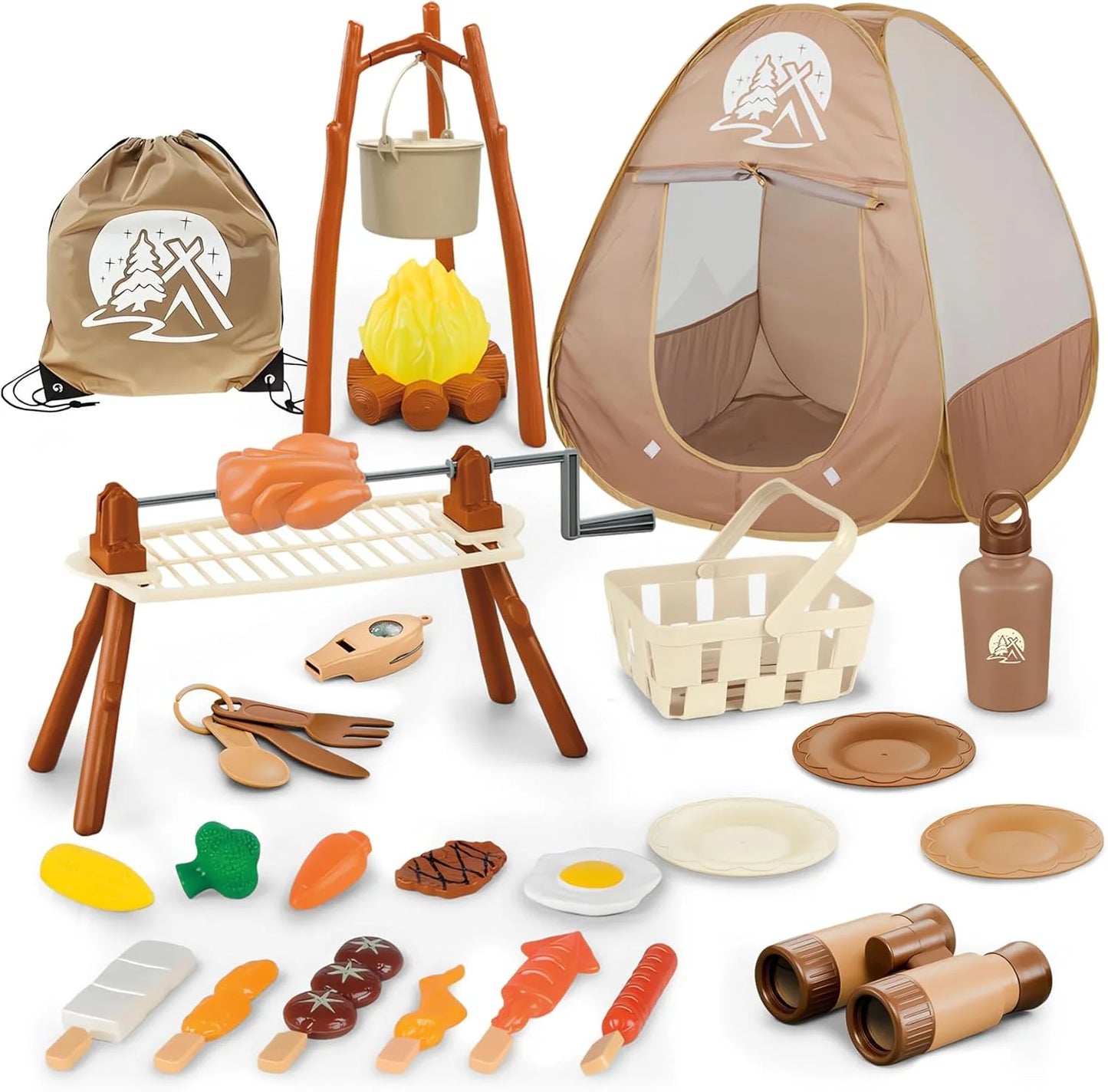 Kids Camping Set with Pop Up Tent - Lightweight Waterproof Kids Camping Toys Kit for Baby Boys Girls Toddlers Children Christmas