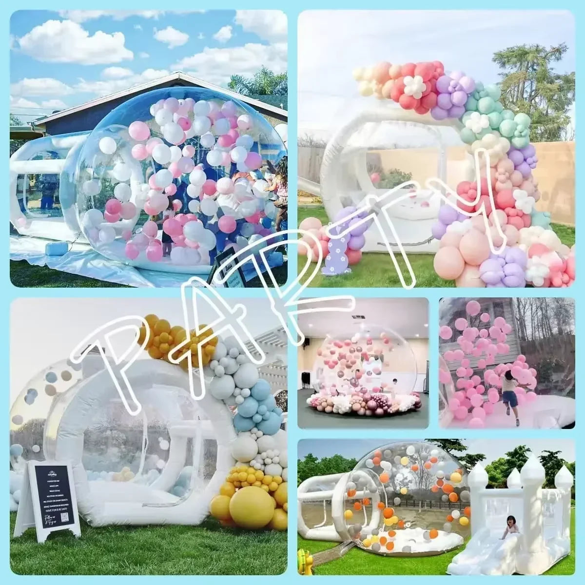 Inflatable Bubble Tent Dome for Kids Parties Weddings Beach, Fun Transparent Fun Outdoor Entertainment Shelter