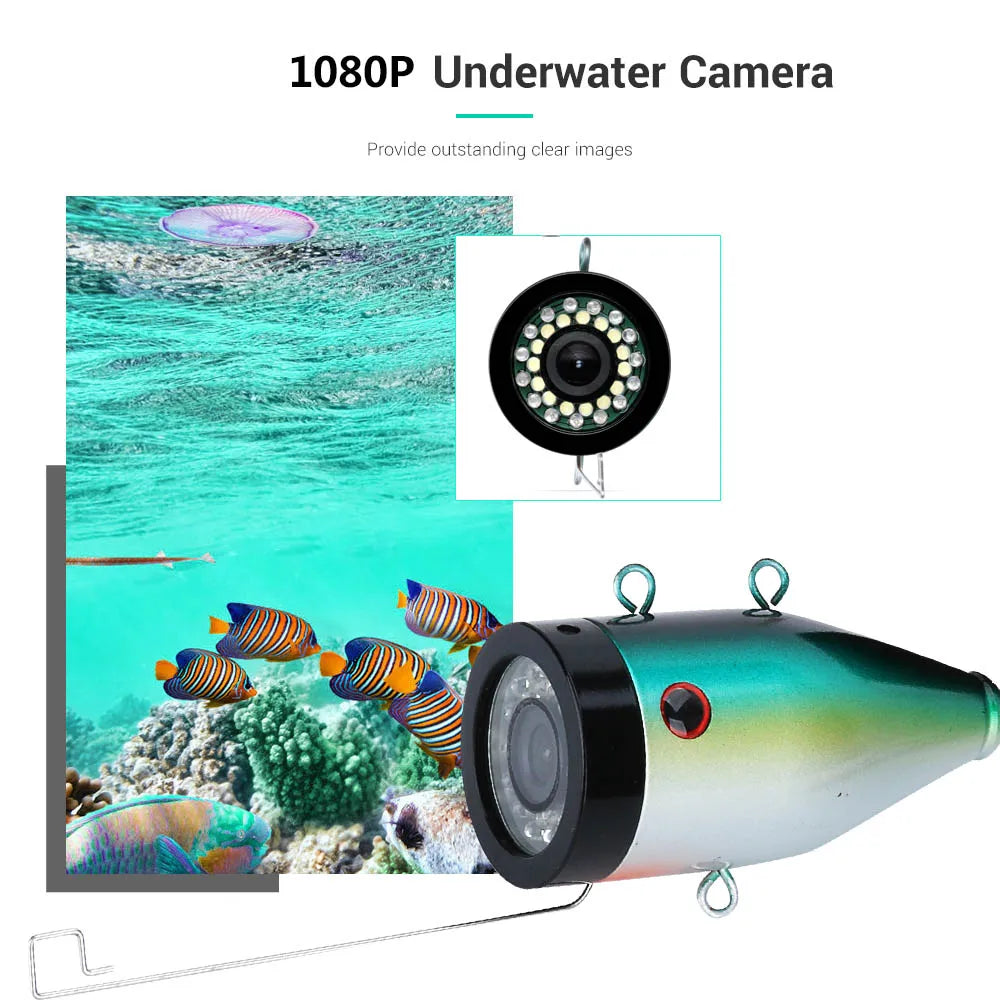 15M/30M Underwater Fishing Camera With 7inch 15pcs White LEDs +15pcs Infrared Lamp HD1080P Camera Fishfinder For Ice Sea Fishing