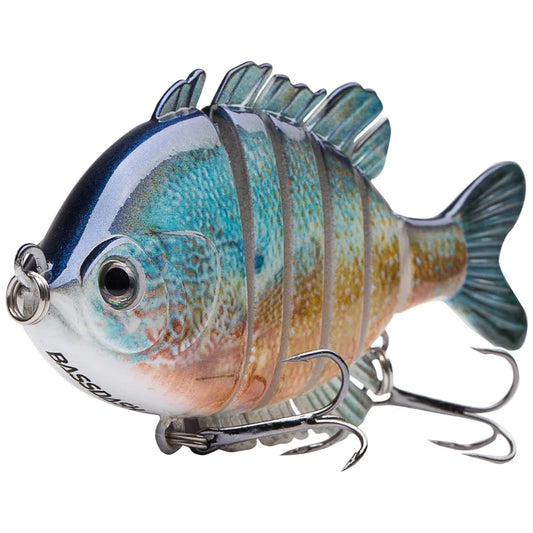 Bassdash SwimPanfish Multi Jointed Panfish Bluegill Swimbaits Topwater Hard Bass Fishing Crank Lure 24g/8.8cm, 4 Colors