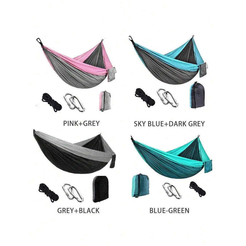 Camping Hammock With Assoretd Colors, Portable Hammock With Tree Straps, Lightweight Nylon Parachute Hammock Camping Accessories