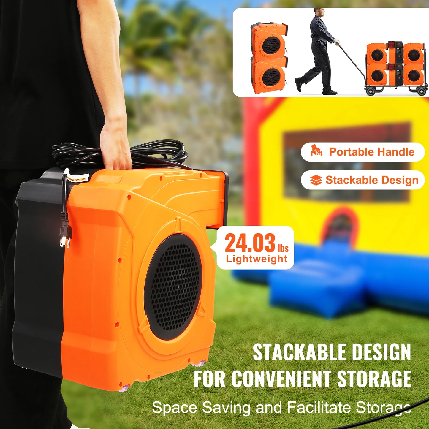 SucceBuy Inflatable Blower Bounce House Pump Commercial Inflatables Castle Electric Fan Waterslides Tested to UL Standards