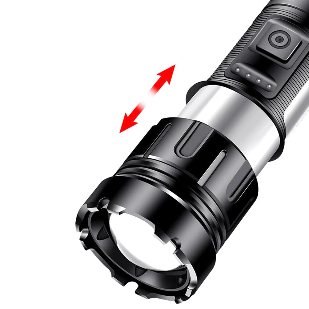 XHP50 Torch Light 1200mAh COB LED Portable Flashlight Type-C USB Rechargeable IPX4 Waterproof Camping Fishing Lighting