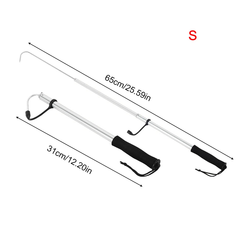 Ice Fishing Spear Hook with Barbs Scalable Fish Grip Metal Portable Fish Gaff for Outdoor Sea Boat Ice Fishing