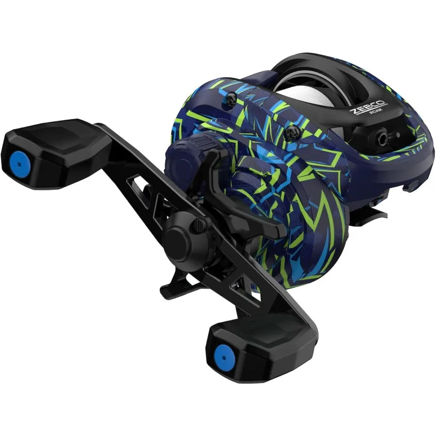 Roam Baitcast Reel and Fishing Rod Combo 6Foot 6Inch 2Piece Fiberglass Rod with SplitGrip MaxTac Rod Handle Lightweight G