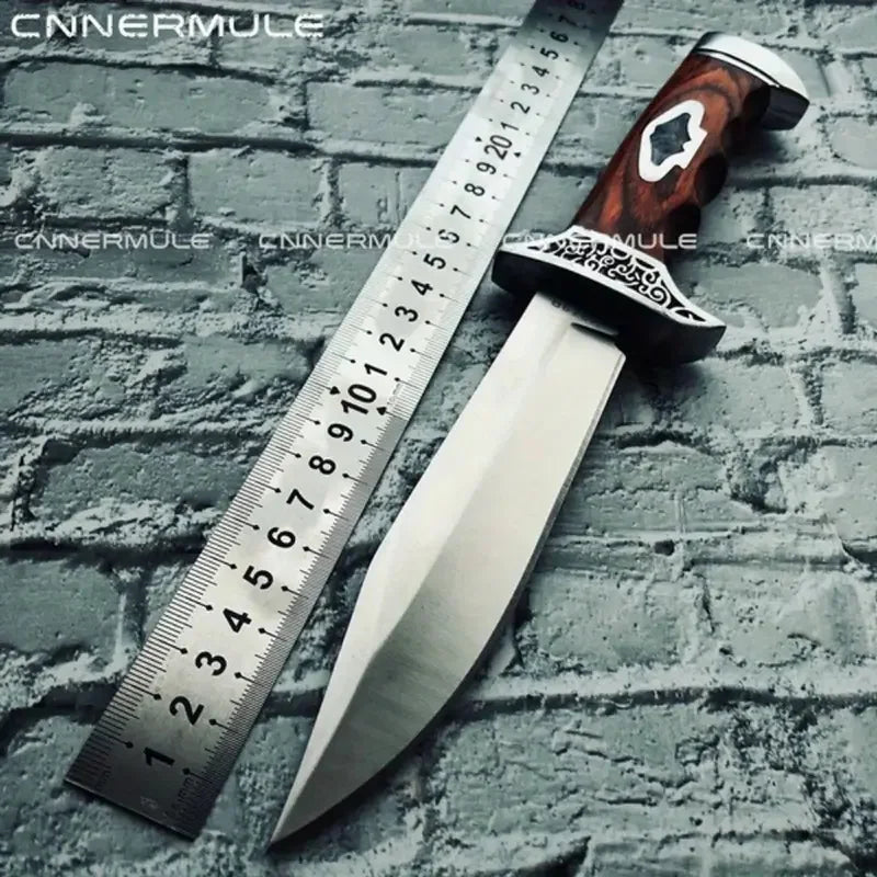 Field High Hardness Sharp Tactical Knife Outdoor Knife Rope Handle Small Straight Knife Wilderness Survival Non-folding Knife
