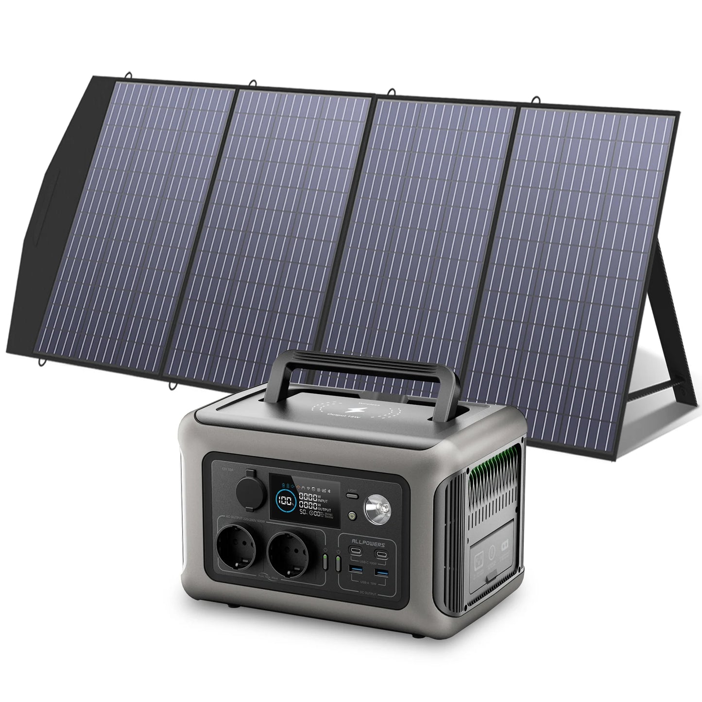 ALLPOWERS R600 299Wh 600W LiFePO4 Portable Power station with 100W / 140W / 200W Solar panel (Optional)  for Home use Camping RV