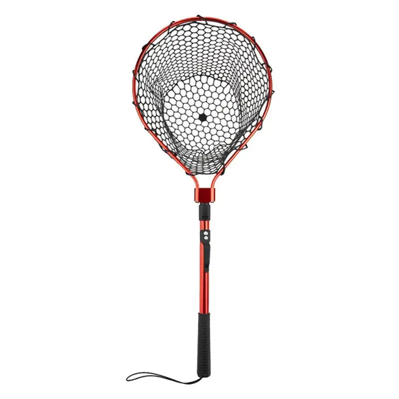 Telescoping Fishing Landing Net Folding Fishing Net With Handle Portable Silicone Mesh Fish Hand Net Fishing Gear Accessorie