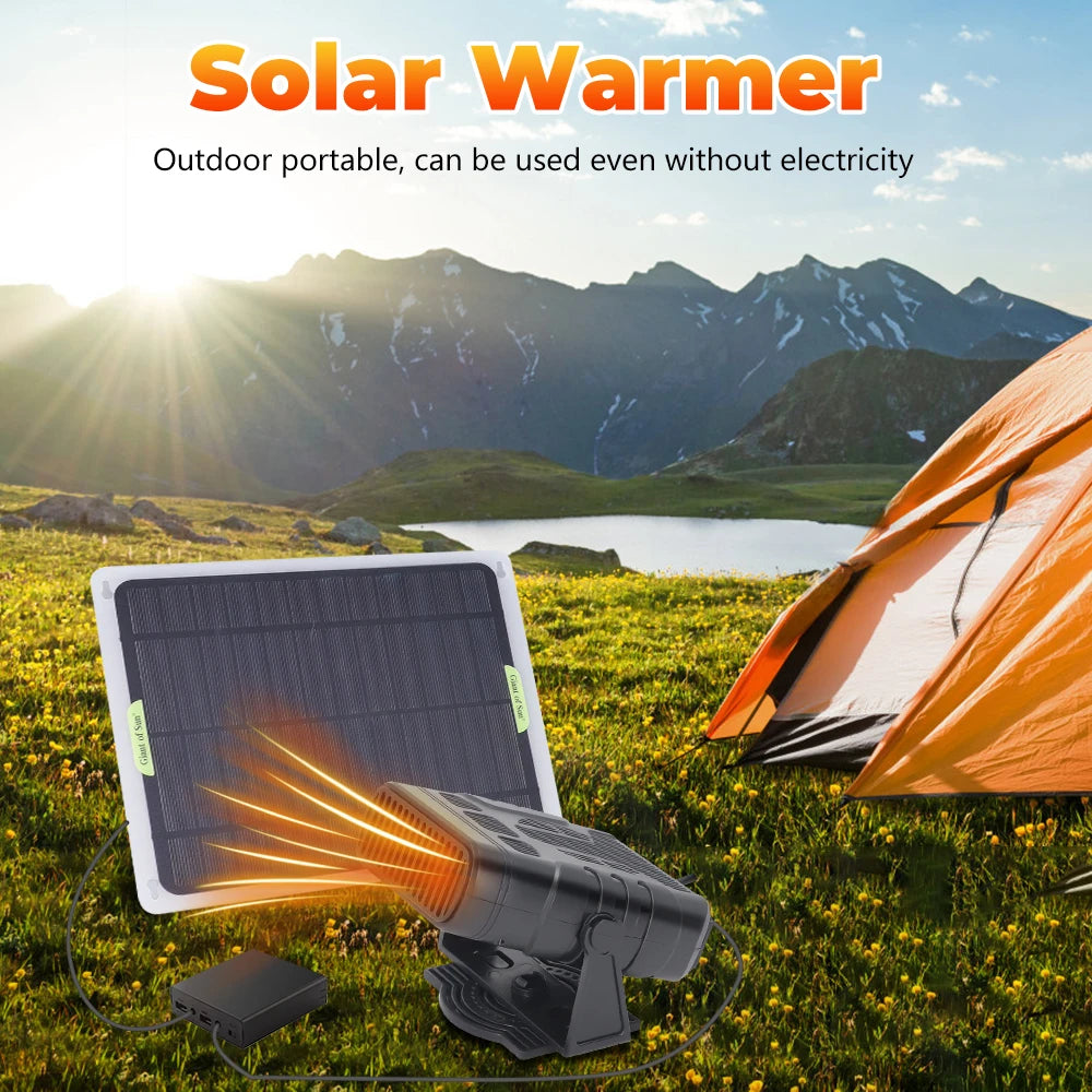Solar Power Electric Heater 10W Winter Powered by Sunlight Drying and Heating Protable Outdoor Camping Car Pets Warmer