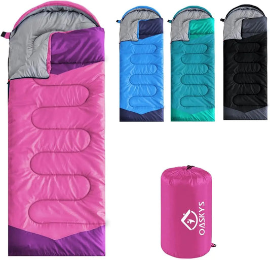 3-Season Lightweight Waterproof Sleeping Bag for Adults and Kids - Ideal for Camping, Travel, and Outdoor Adventures
