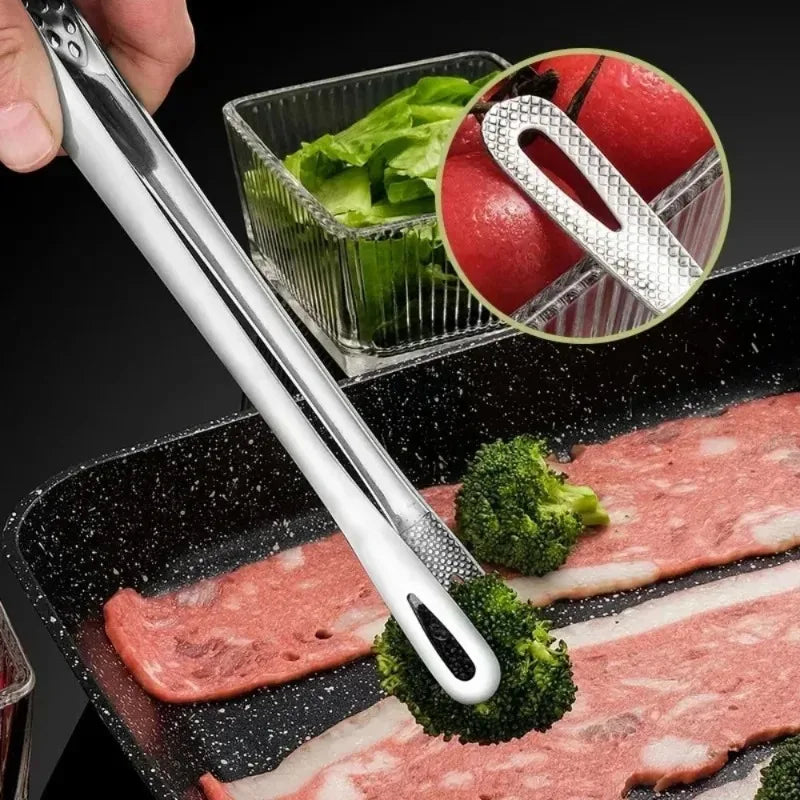 Stainless Steel Barbecue Tongs Kitchen Tongs, Vegetable Tongs Reusable Barbecue Meat Tongs Cooking Tweezers Kitchen Tools