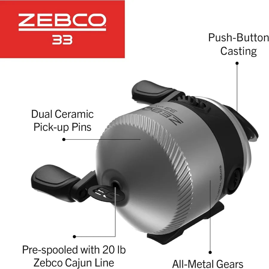 6 Foot 2 Piece Fiberglass Fishing Rod and Zebco 33 Spincast Reel Combo with EVA Handle for Enhanced Comfort and Precision Casting