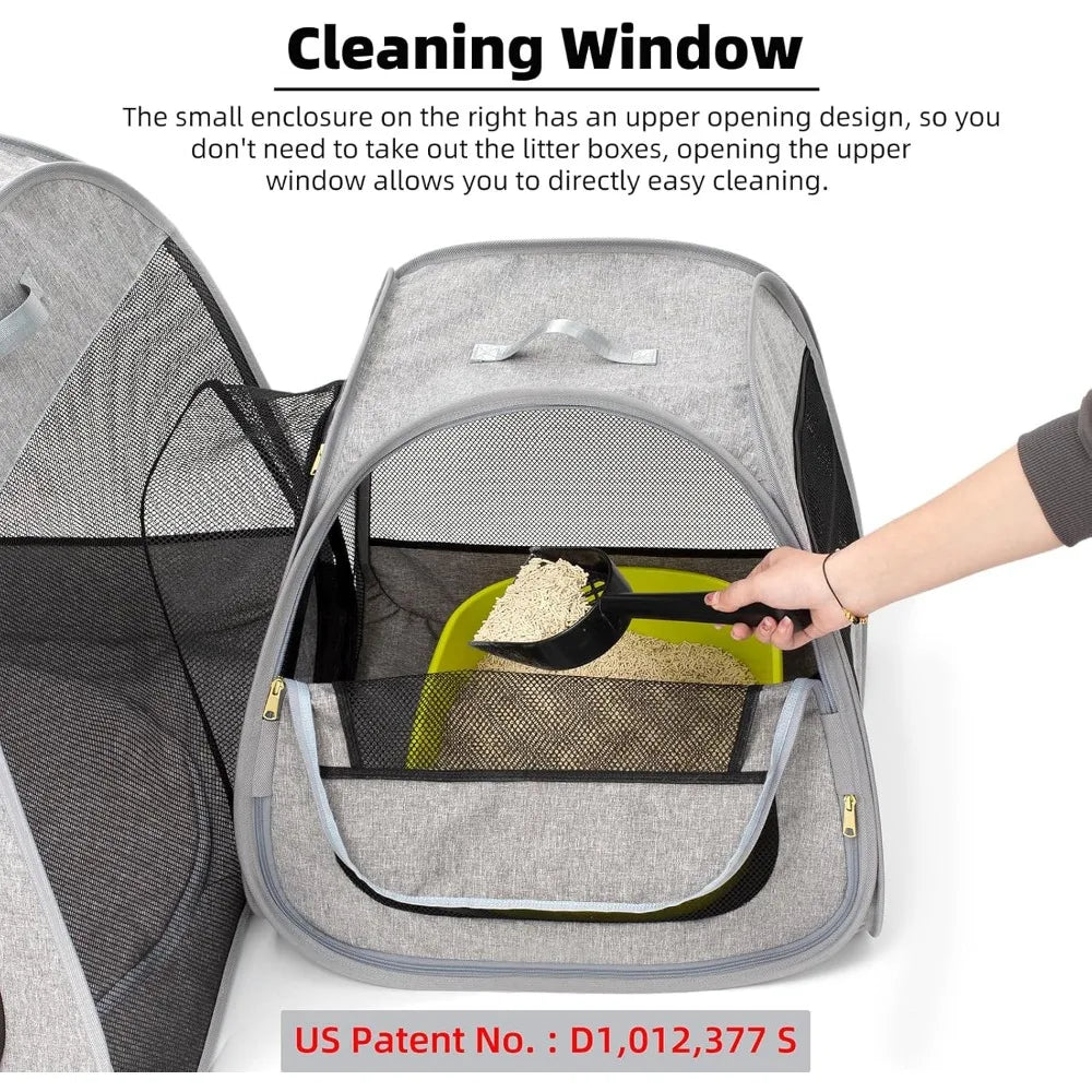 Portable Foldable Pet Playpen, Trapezoidal Design for Stability, Indoor Outdoor Cat Dog Tent Enclosure