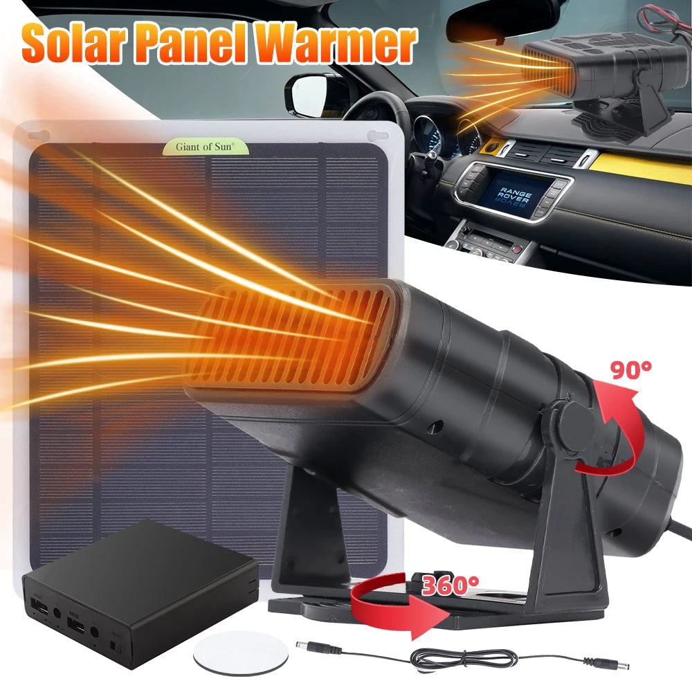 Solar Power Electric Heater 10W Winter Powered by Sunlight Drying and Heating Protable Outdoor Camping Car Pets Warmer