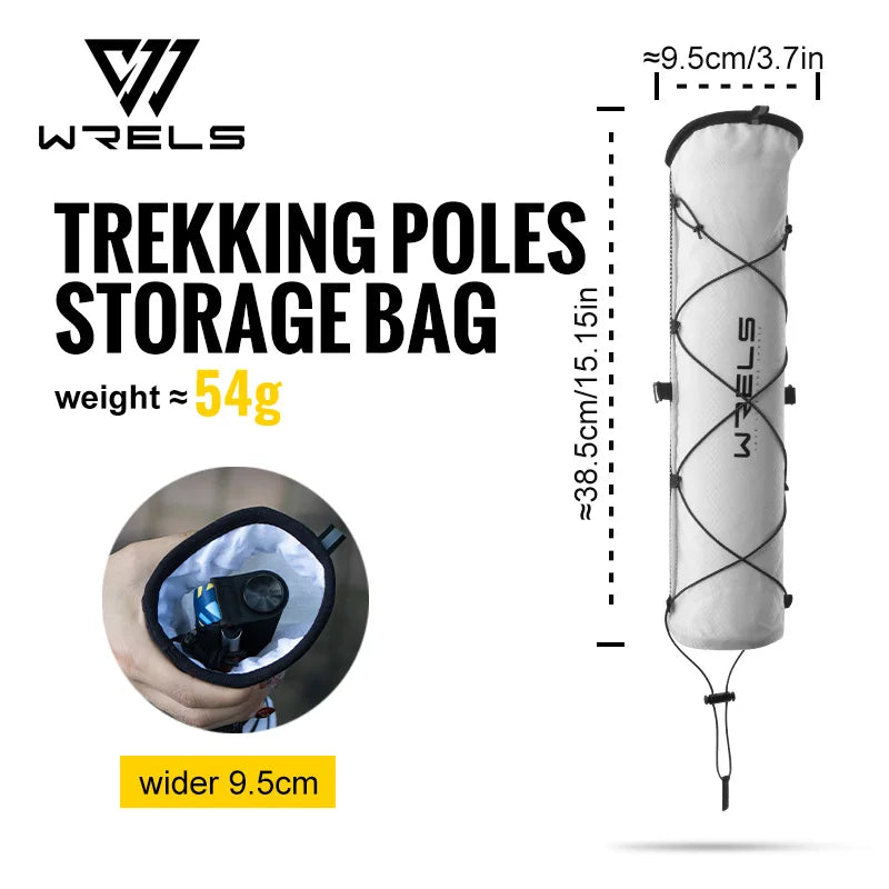 WRELS Trekking Poles Bag Hiking Poles Bag Lightweight Waterproof Portable Fish Bone Pocket Opening Tightening Buggy Bag Cane Bag