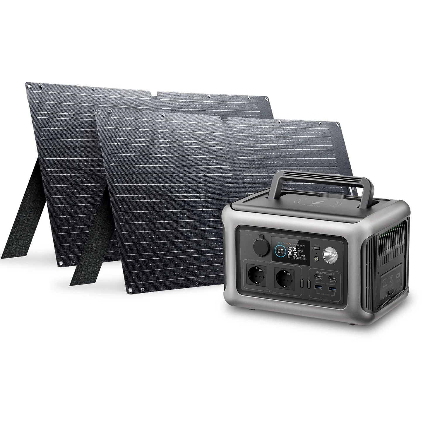 ALLPOWERS R600 Solar Generator with SolarPanel (Optional), 600W 299Wh LiFePO4 Portable Power Station with Solar Charger for Camp