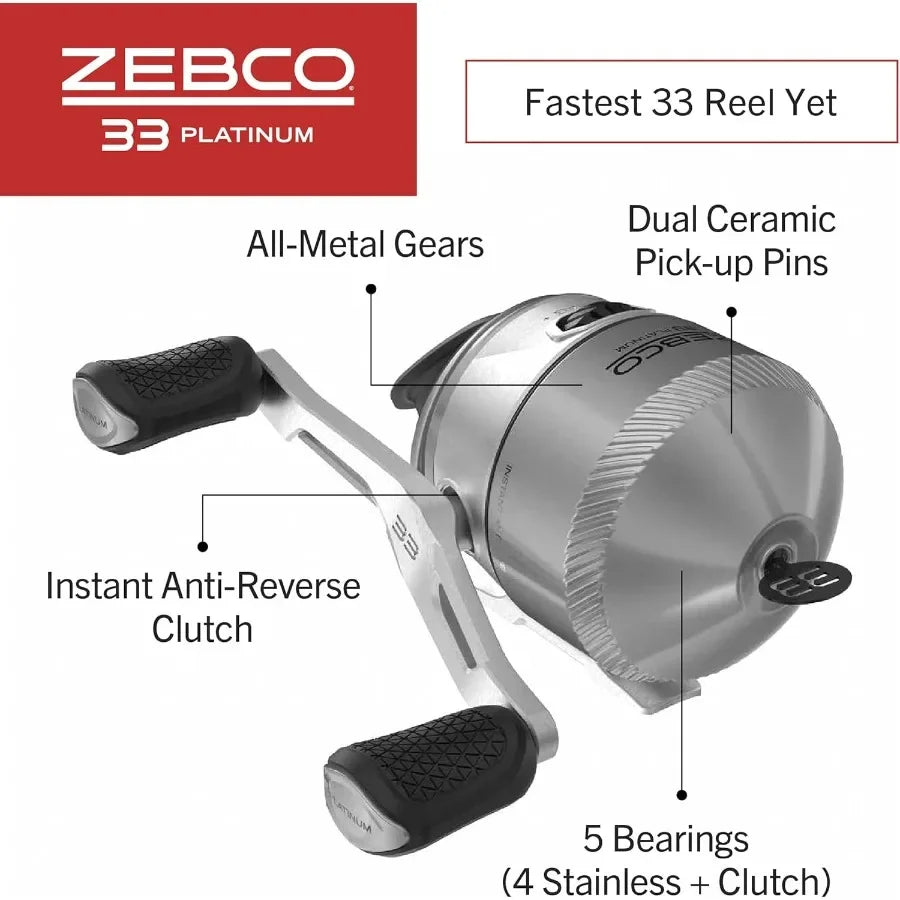 Platinum Spincast Reel and Fishing Rod Combo with AntiReverse Clutch for Reliable Performance in Freshwater Fishing Si