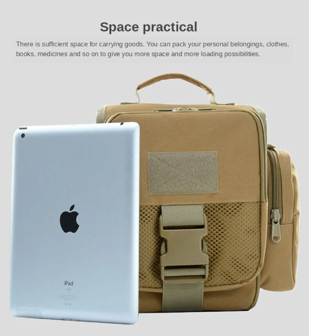 Tactical Sling Chest Bag Handbag Men Shoulder Pack Crossbody Bag Outdoor Hiking Camping Military Messenger Bag Laptop Waist Bag
