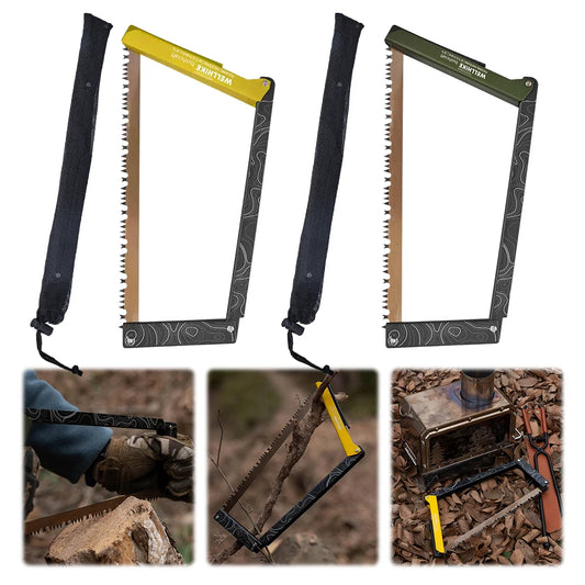 Folding Saw with Storage Bag Portable Wood Saw Aluminum Alloy Camping Foldable Hand Saw Outdoor Hiking Survival Tools