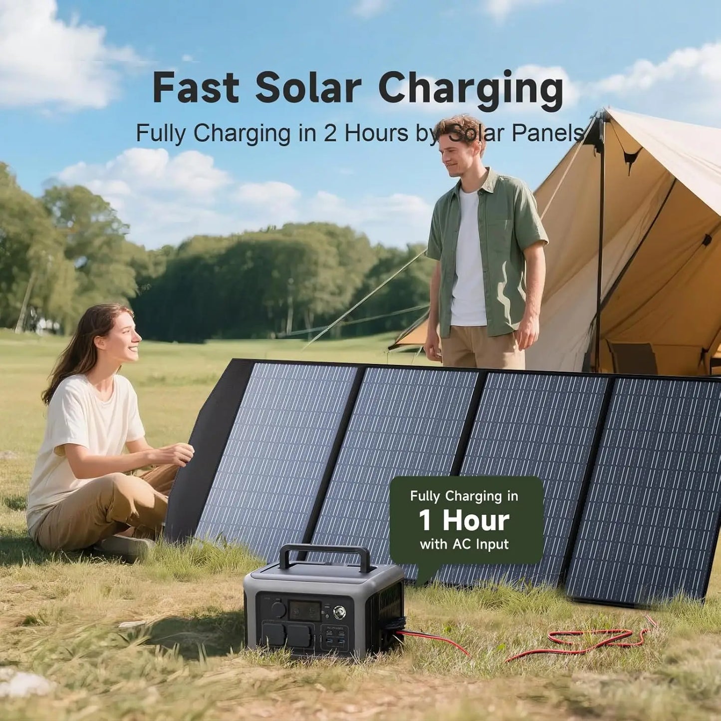 ALLPOWERS R600 299Wh 600W LiFePO4 Portable Power station with 100W / 140W / 200W Solar panel (Optional)  for Home use Camping RV