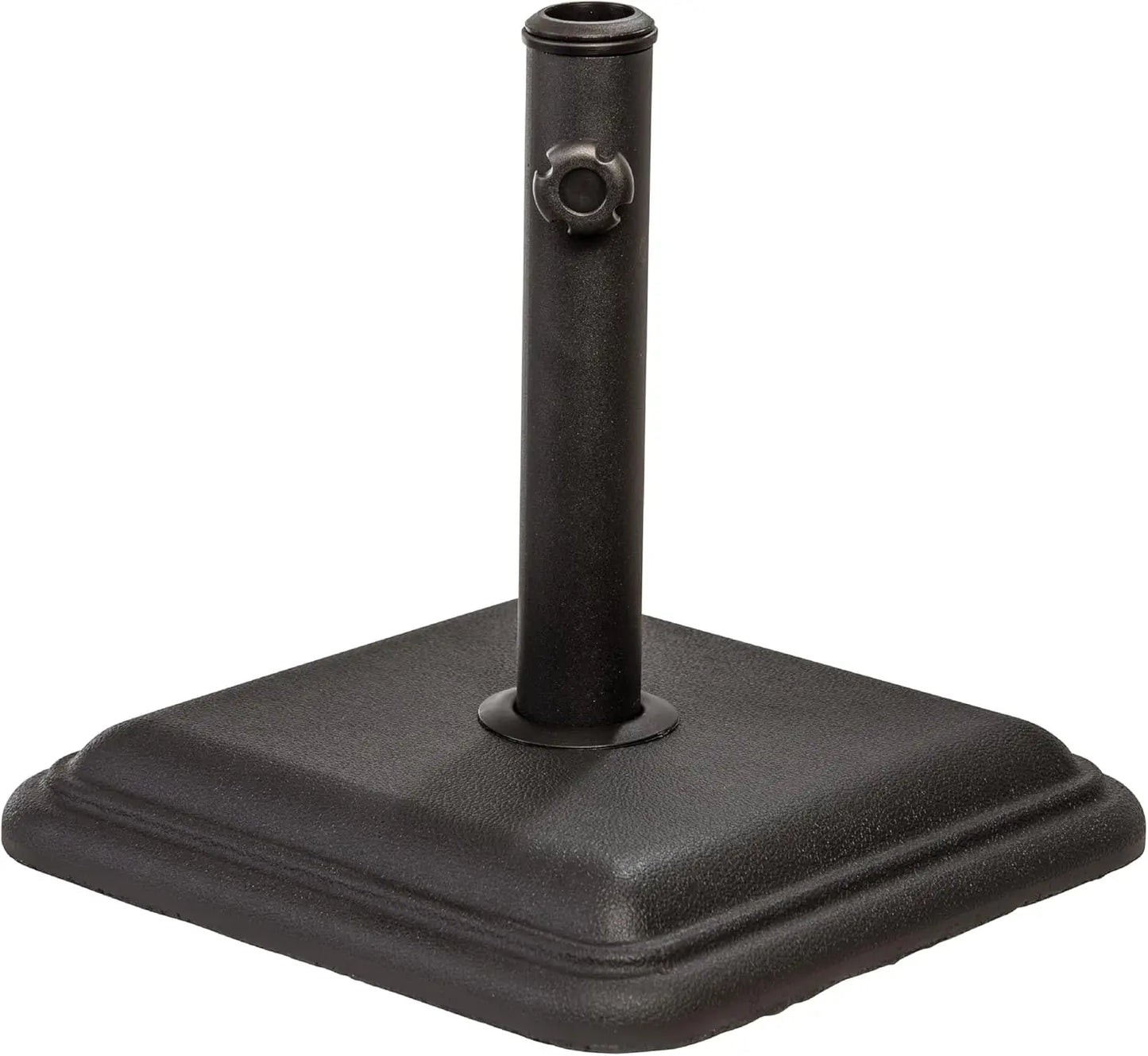 26lb Cast Stone Outdoor Umbrella Stand Base for Patio Tables, Fits 1.3-1.8" Poles, Black