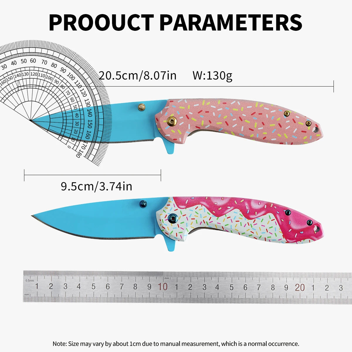 Premium Stainless Steel Pocket Knife Men’s folding EDC multi-tool (outdoors/fruit) – donut-pattern handle. For camping, hiking, exploration, DIY, daily use, fishing & hunting. Great gift for men: Valentine’s Day