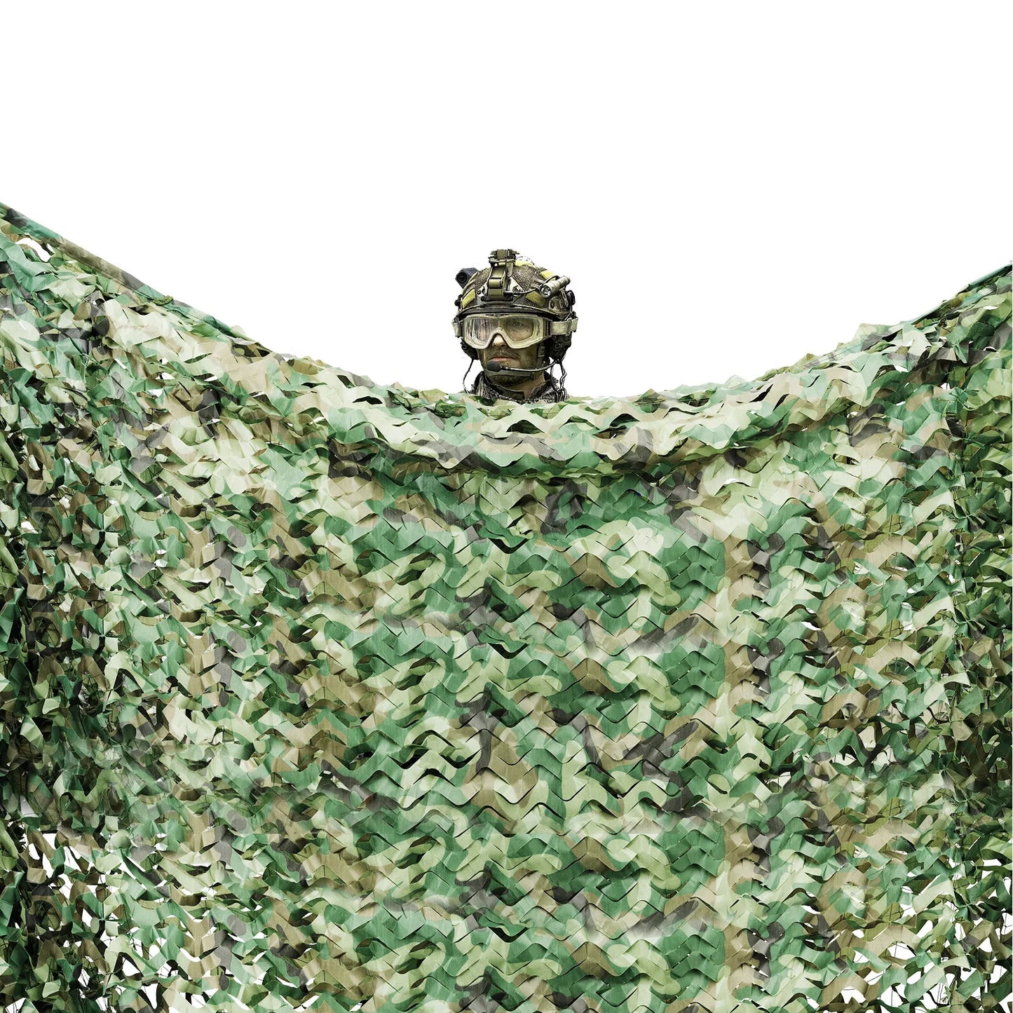 Camouflage Net Polyester Surface Nylon String Net Backing Reinforcement for Garden Roof Car Cover Outdoor Camping 8 * 8m