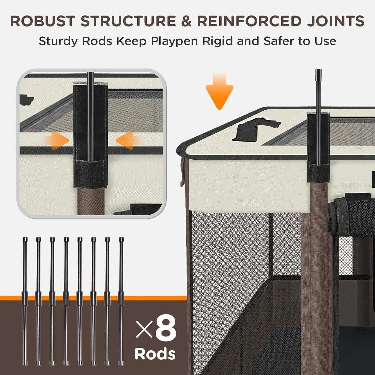 Foldable Waterproof Pet Playpen with Retractable Shade, Portable Kennel Tent for Small Dogs and Cats, Indoor Outdoor Use