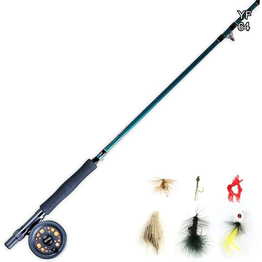 Complete Fly Fishing Kit with Pre-spooled Reel, 8-Foot Rod, and Assorted Flies for Beginners