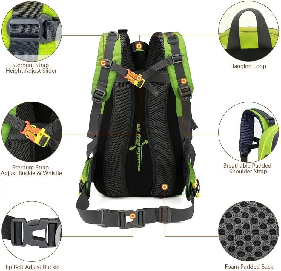40L Lightweight Hiking Backpack – Water-Resistant Daypack for Camping, Travel & Outdoor Adventures