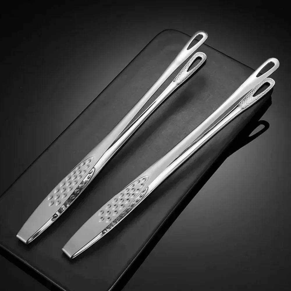 Stainless Steel Barbecue Tongs Kitchen Tongs, Vegetable Tongs Reusable Barbecue Meat Tongs Cooking Tweezers Kitchen Tools