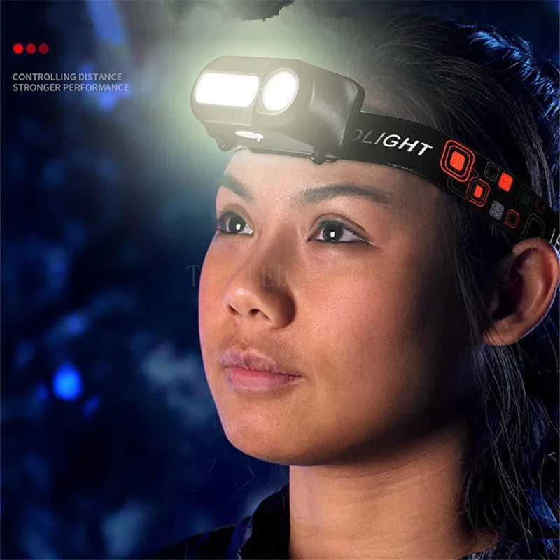 Portable Rechargeable LED Headlamp Fishing Headlamp Torch Outdoor Super Bright Headlamp Waterproof Camping Hunting Head Lamp