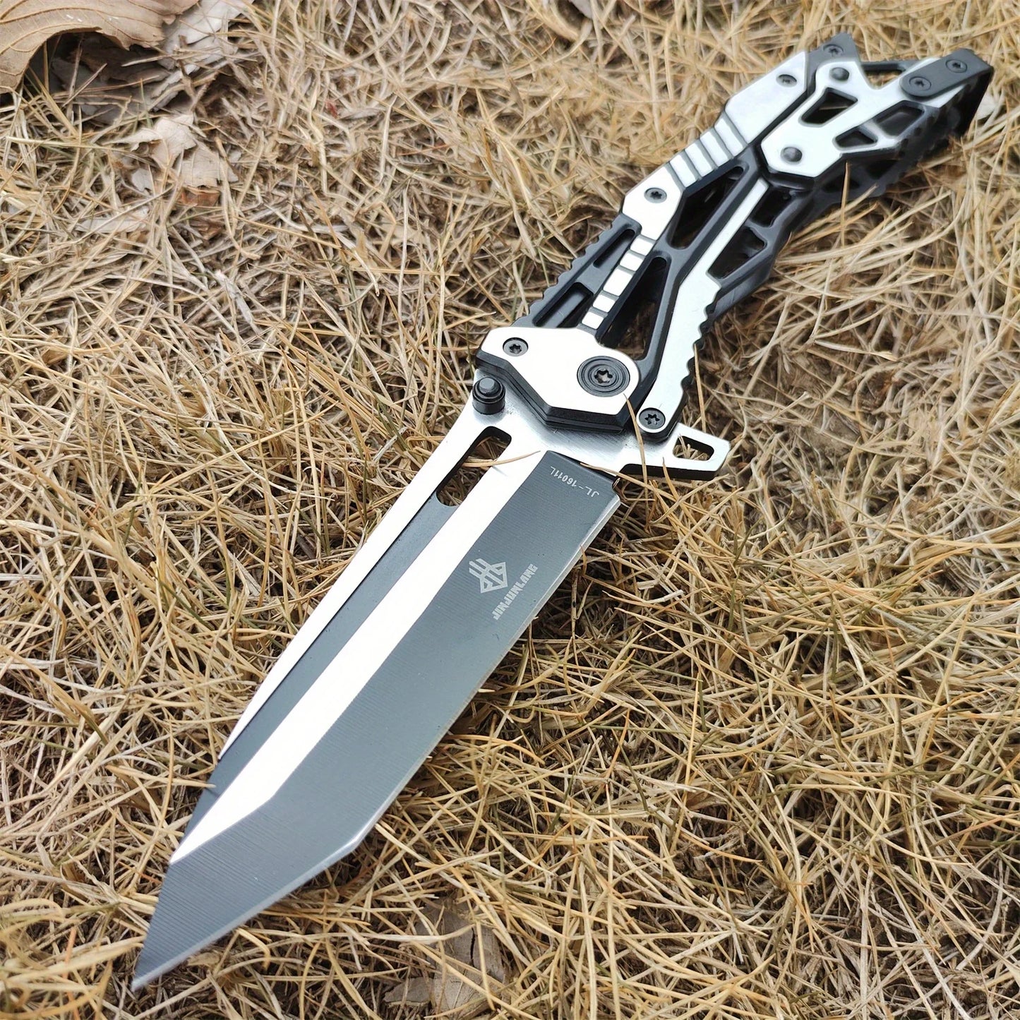 Steel Samurai EDC Folding Knife - 3.35" 8CR15MOV Blade, 5.1oz Ultra-Lightweight Tactical Design, Skeletonized Grip (8.35" Total)