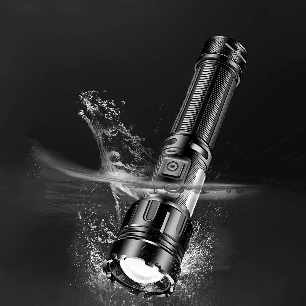 XHP50 Torch Light 1200mAh COB LED Portable Flashlight Type-C USB Rechargeable IPX4 Waterproof Camping Fishing Lighting