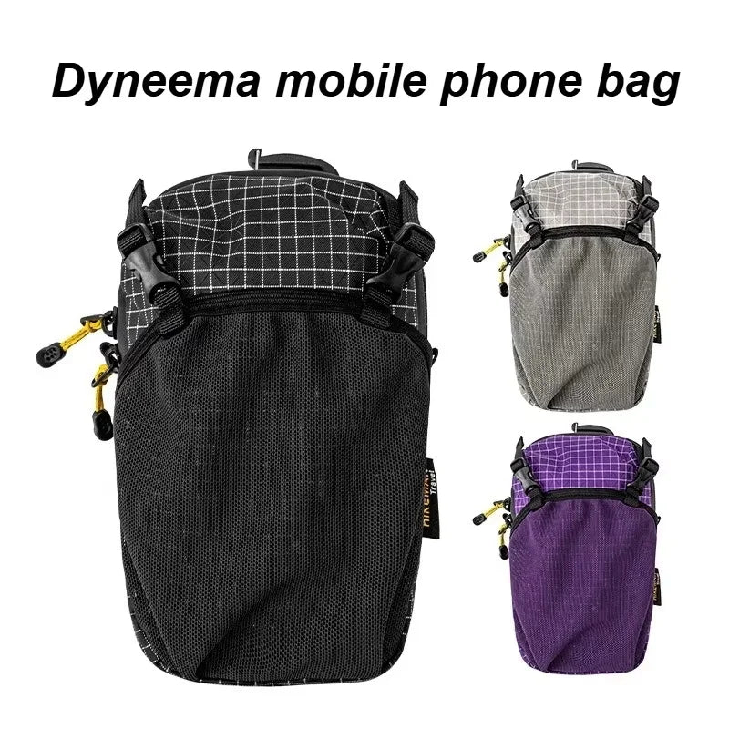 Waterproof Dyneema Water Bottle Bag,420D Nylon Holder with Phone Pocket and Adjustable Strap for Cycling,Camping Essentials