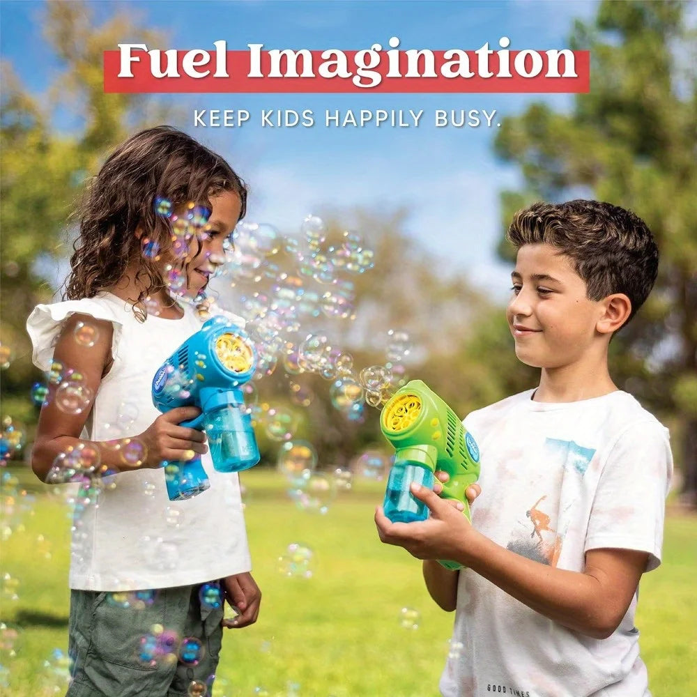 JOYFY 2 Kids Bubble Gun with 2 Bottles Refill Solution Bubble Machine Gun for 1-3 Kids 4-8 Birthday Party Favors Summer Toy