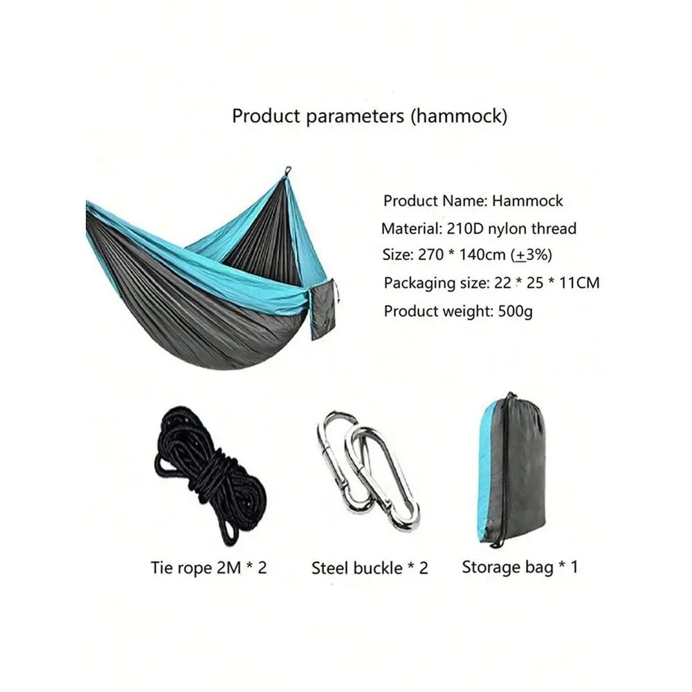 Camping Hammock With Assoretd Colors, Portable Hammock With Tree Straps, Lightweight Nylon Parachute Hammock Camping Accessories