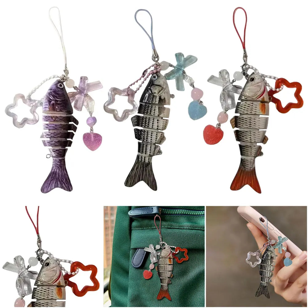 Fish Keychain Lovely Jewelry Acrylic Fishing Lure Keychain Fish Star Keychain Lanyard Fishing Gifts for Men