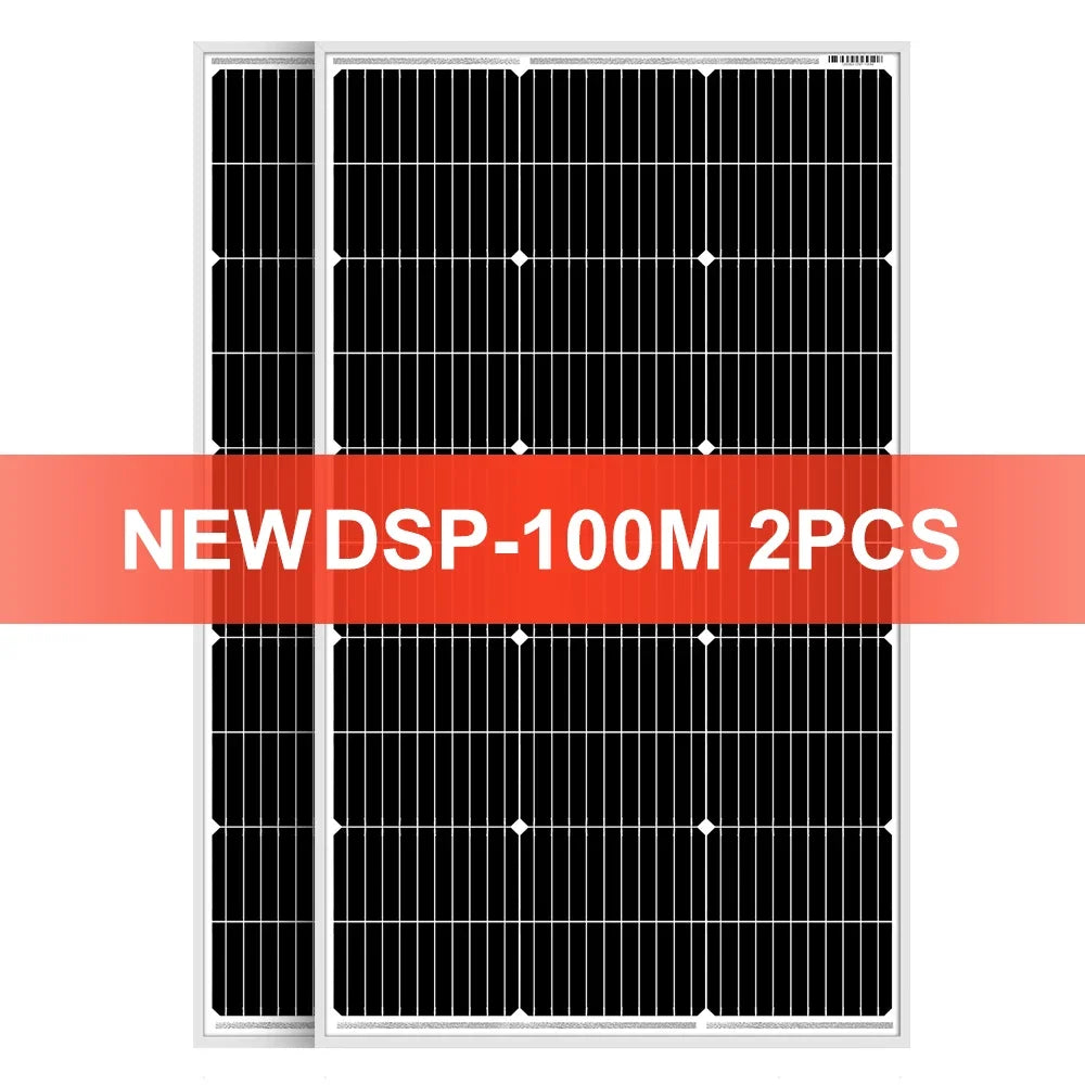 DOKIO 18V 100W Rigid Solar Panel 18V Monocrystalline Silicon Waterproof Solar Panel Charging 12V #DSP-100M Camping/Home/RV