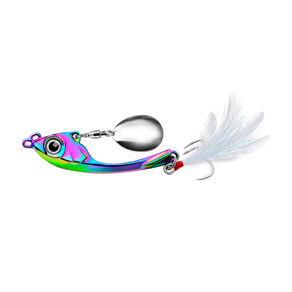 Spinner Bait Metal Vib Fishing Lure Trolling Rotating Spoon Wobbler Sinking Hard Bait for Bass Freshwater and Saltwater